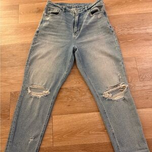 American Eagle Outfitters Light Blue Distressed Straight Leg Jeans